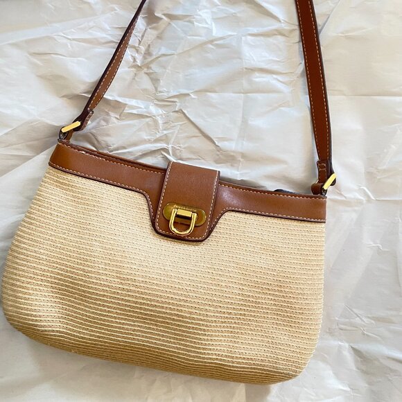 Vintage Liz Clairborne Straw Shoulder Bag - Picture 1 of 7